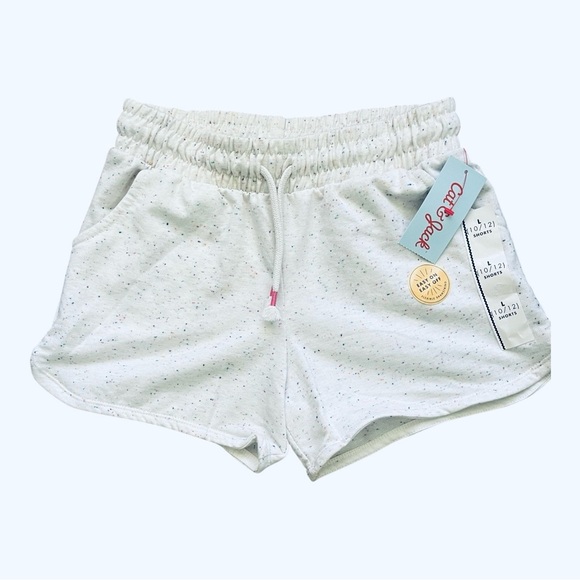 Cat & Jack casual white speckled confetti Girls shorts L (10-12) elastic waist - Picture 1 of 12